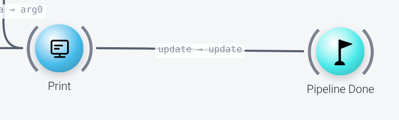 The Print and Pipeline Done nodes